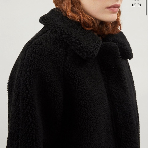 Topshop Black Borg Zip Up Teddy Jacket - Picture 6 of 13